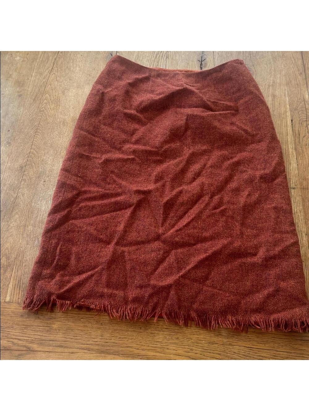 Wool skirt monsoon Orange fray - Fall Skirt size 8